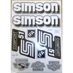 Simson 51 matrica készlet "Comfort" ezüst