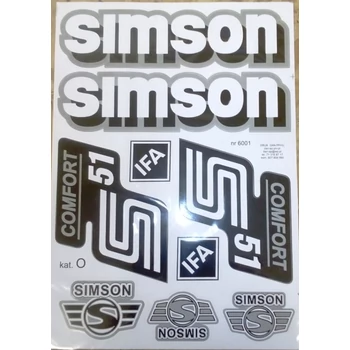 Simson 51 matrica készlet "Comfort" ezüst