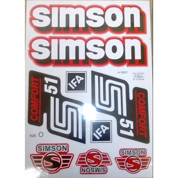 Simson 51 matrica készlet "Comfort" piros